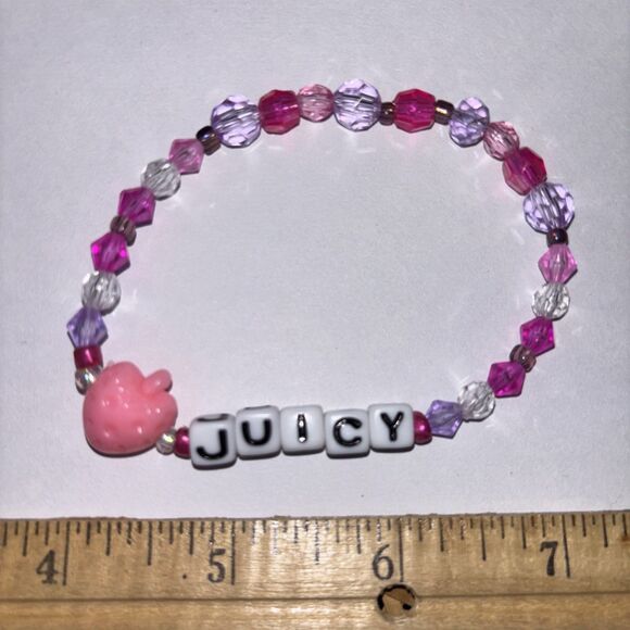 Multicolor “Juicy” Bracelet Adult Humor Beaded Handmade Naughty Accessories - Picture 1 of 3